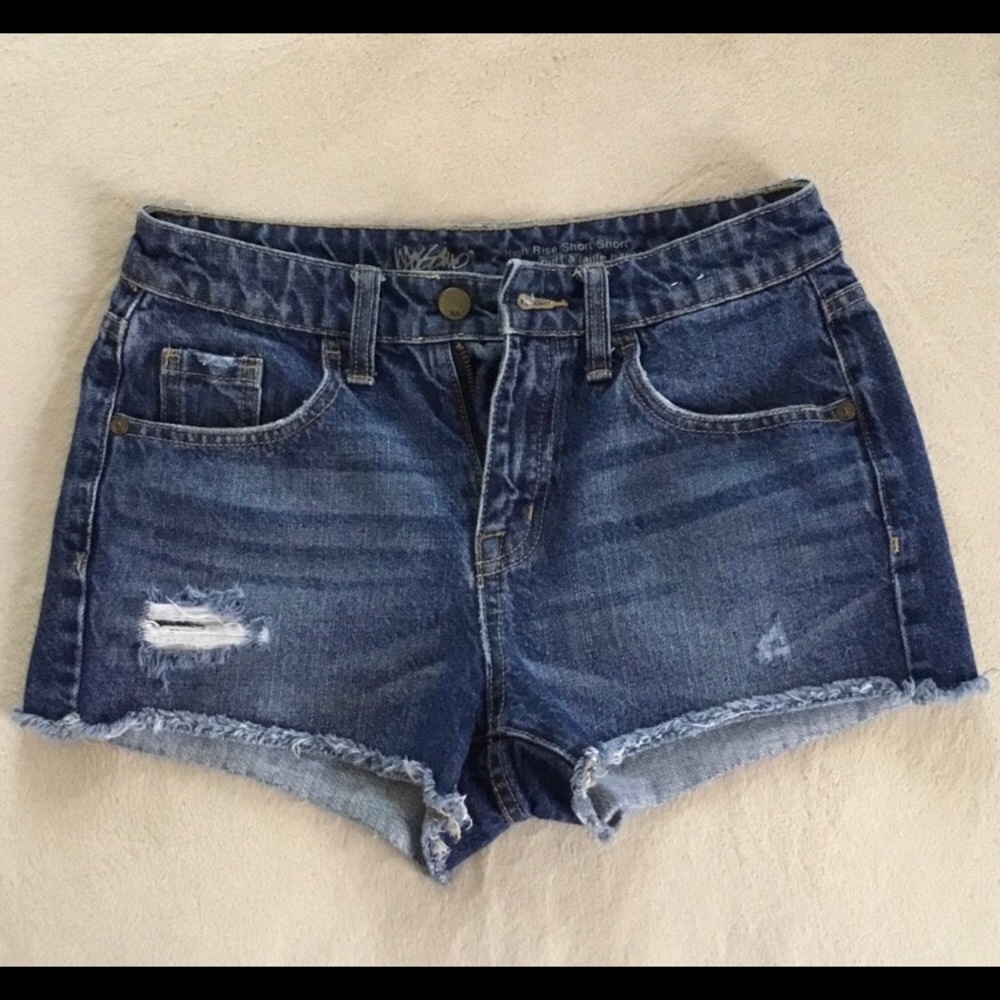 High rise jean shorts